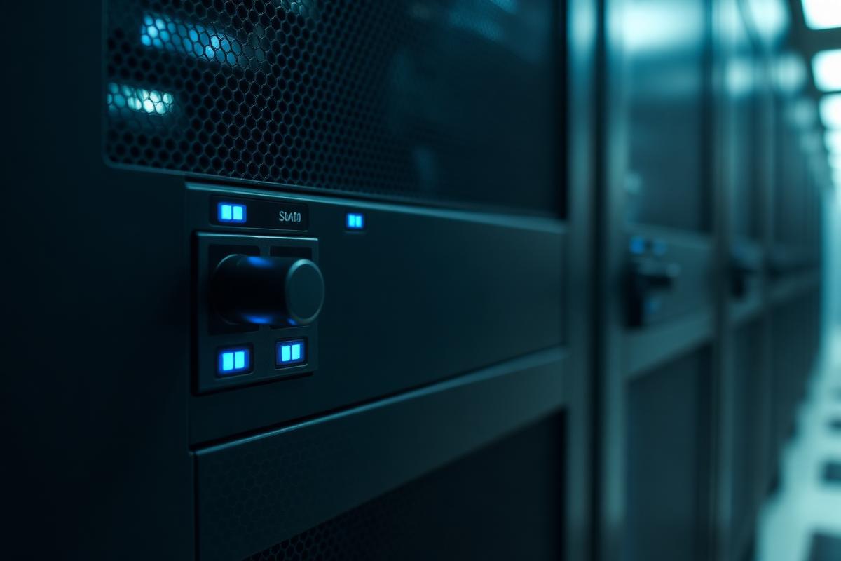 Secure server rack access panel in low light